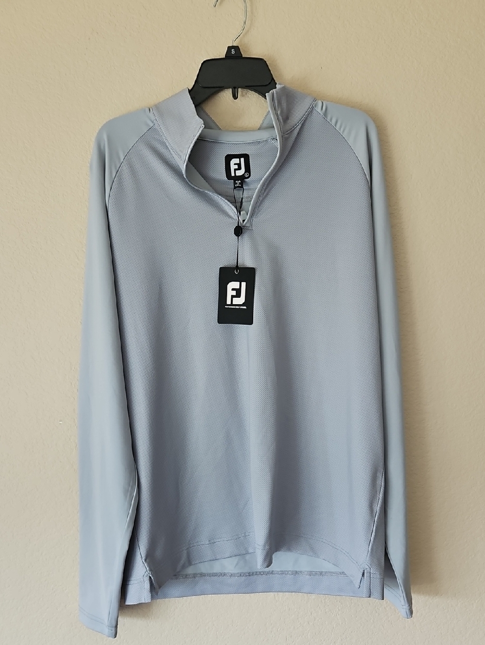 NWT FootJoy L Gray Quarter-Zip Golf Pullover